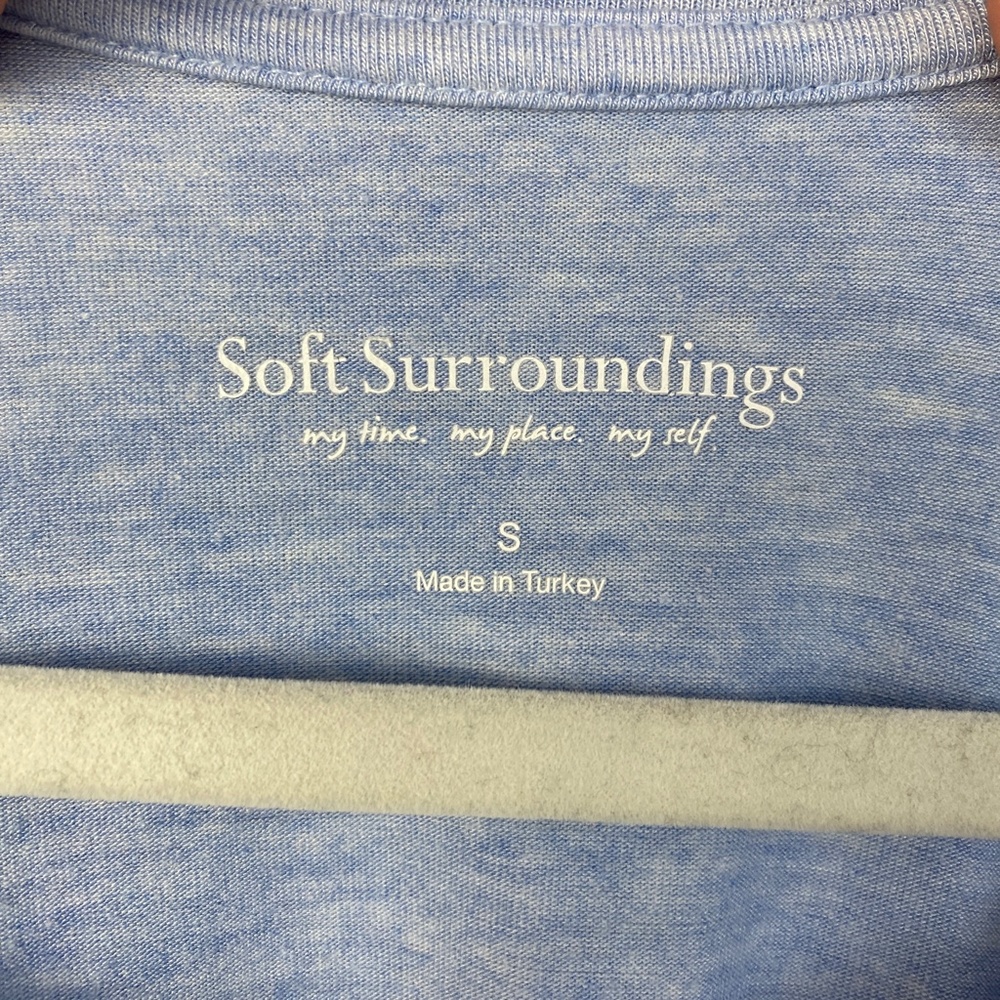 Soft Surroundings Hi-Low Short Sleeve Chiffon Back Tunic - Size Small - Picture 3 of 5